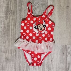 Disney Baby Red and White Polka Dot Bathing Suit